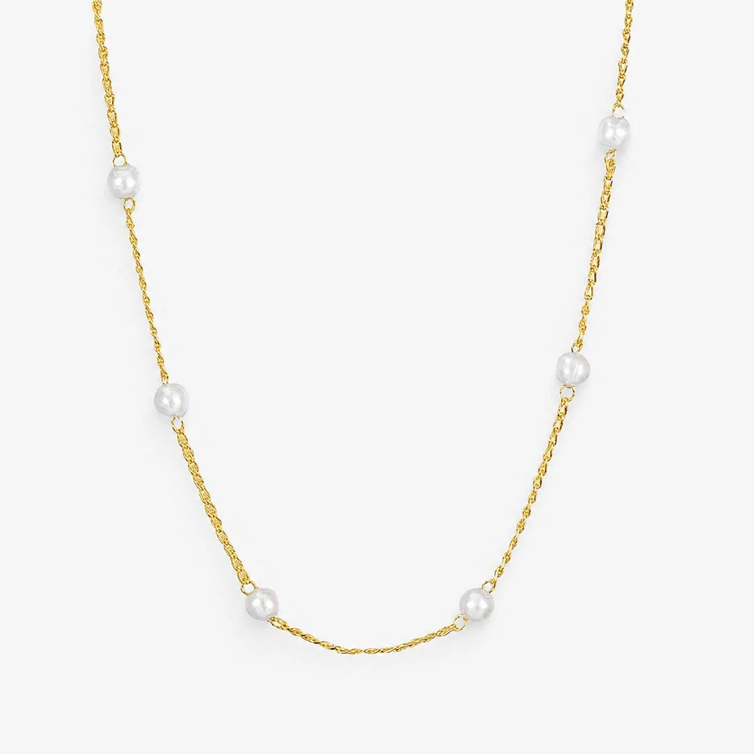 Pearl Necklace Layering Chain Jewelry